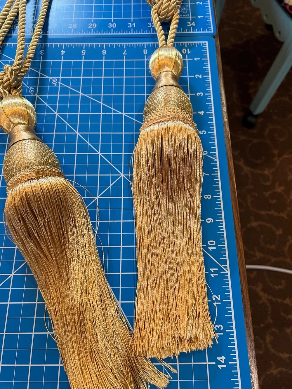 Large Gold Tassels. One pair.